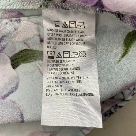 Belle Kim Gravel Top Large Blue Floral Flutter Sleeve Pastel Garden Boho A307916 - Picture 10 of 13